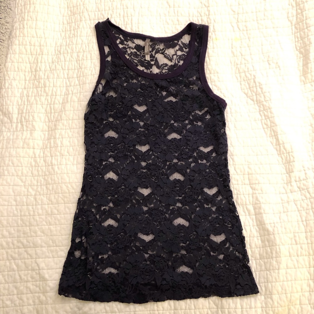 Navy lace shirt